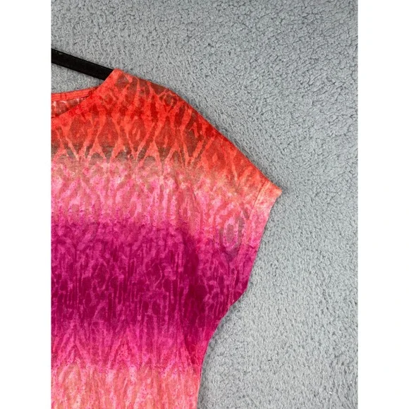 Lauren Ralph Lauren Womens Pink & Orange Top With Tie At Bottom Size M - Picture 6 of 8